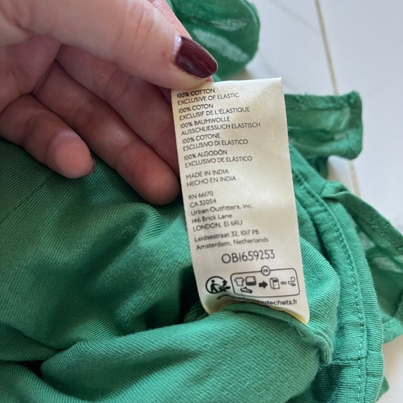 Anthropologie green ruffle tube top XL - Picture 6 of 7